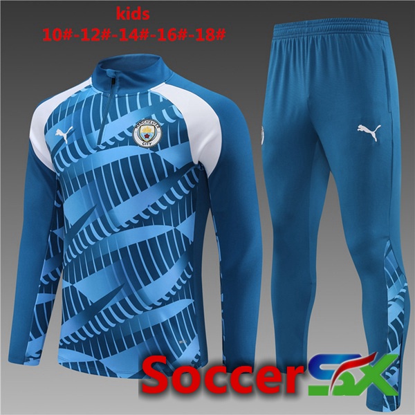 Manchester City Kids Training Tracksuit Suit Blue 2023/2024