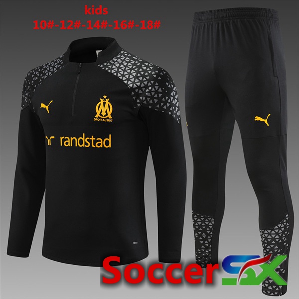Marseille OM Kids Training Tracksuit Suit Black 2023/2024