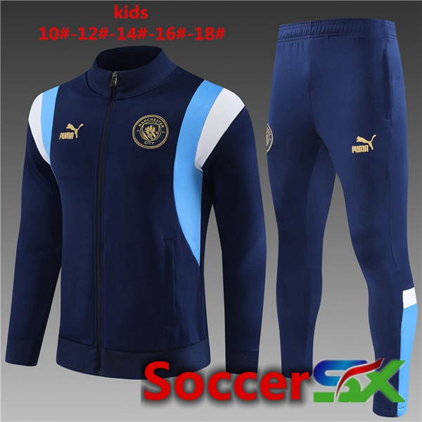 Manchester City Kids Training Jacket Suit Royal Bluee 2023/2024