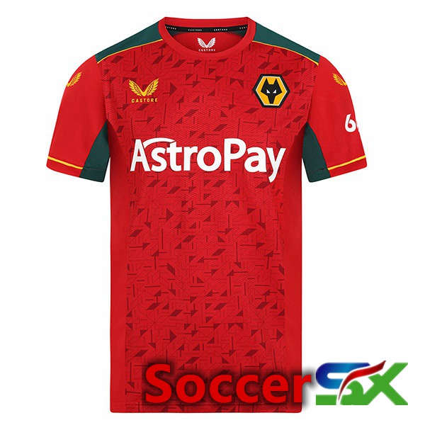 Wolves Soccer Jersey Away Red 2023/2024