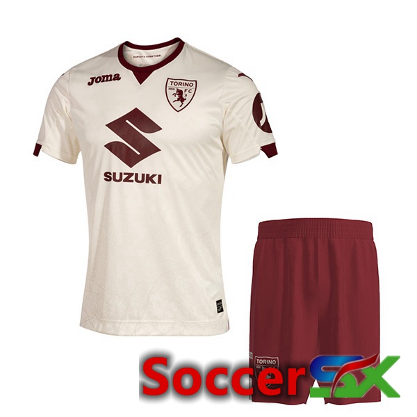 Torino FC Kids Soccer Jersey Away Yellow 2023/2024