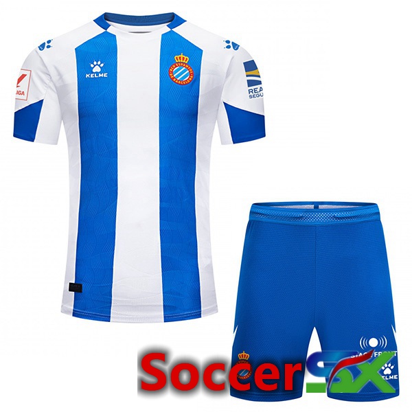 RCD Espanyol Kids Soccer Jersey Home Blue White 2023/2024