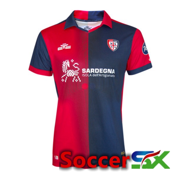 Cagliari Calcio Soccer Jersey Home Red Blue 2023/2024