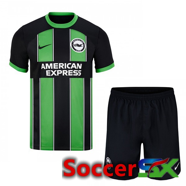 FC Brighton Kids Soccer Jersey Away Green Black 2023/2024