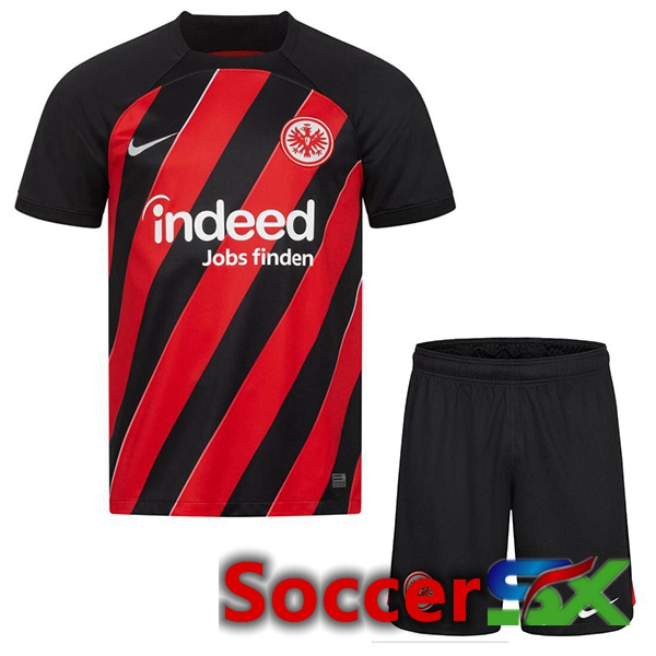 Eintracht Frankfurt Kids Soccer Jersey Home Black Red 2023/2024