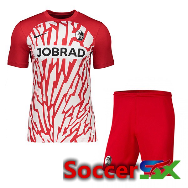 SC Fribourg Kids Soccer Jersey Home Red 2023/2024