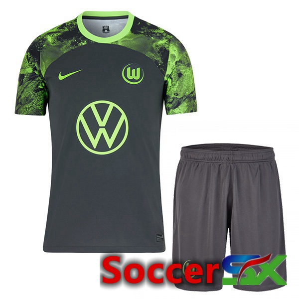 Vfl Wolfsburg Kids Soccer Jersey Away Green 2023/2024