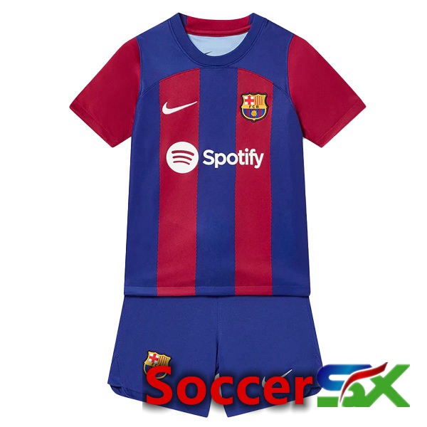 FC Barcelona Kids Soccer Jersey Home Blue Red 2023/2024