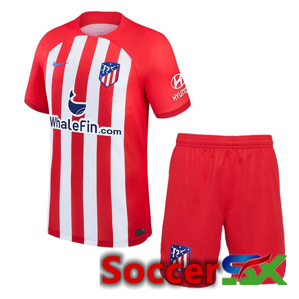 Atletico Madrid Kids Soccer Jersey Home Red 2023/2024