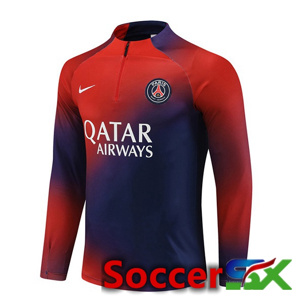 Paris PSG Training Sweatshirt Red Blue 2023/2024