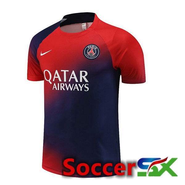 Paris PSG Training T Shirt Blue Red 2023/2024