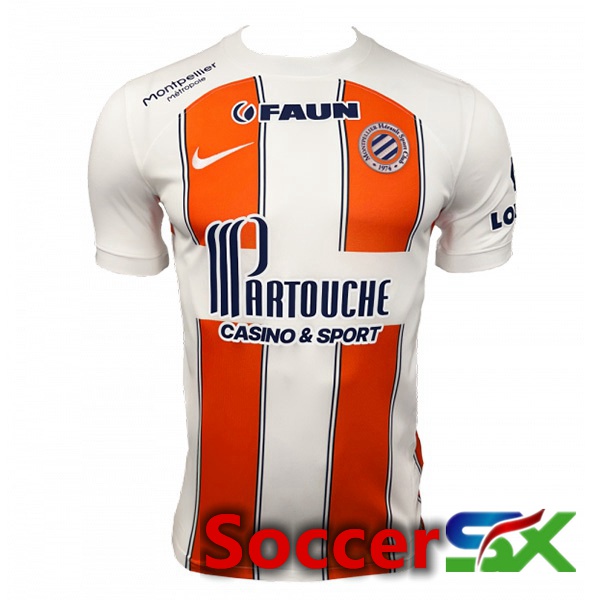 Montpellier HSC Soccer Jersey Away White Orange 2023/2024