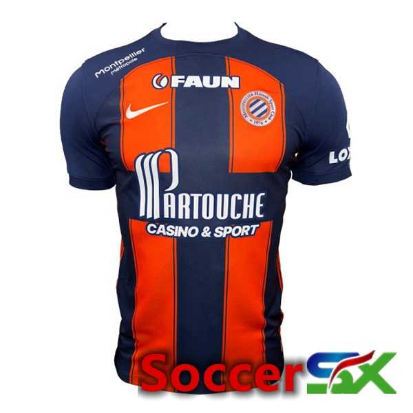 Montpellier HSC Soccer Jersey Home Blue Orange 2023/2024