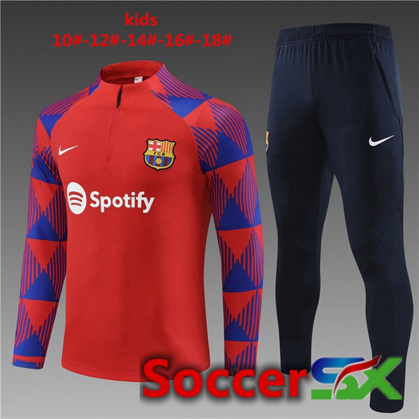 FC Barcelona Kids Training Tracksuit Suit Red 2023/2024