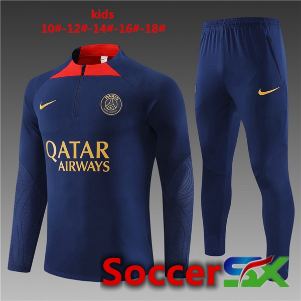 Paris PSG Kids Training Tracksuit Suit Royal Bluee 2023/2024