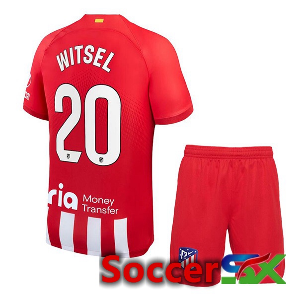 Atletico Madrid (Witsel 20) Kids Soccer Jersey Home Red 2023/2024