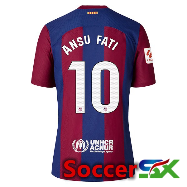 FC Barcelona (ANSU FATI 10) Soccer Jersey Home Blue Red 2023/2024