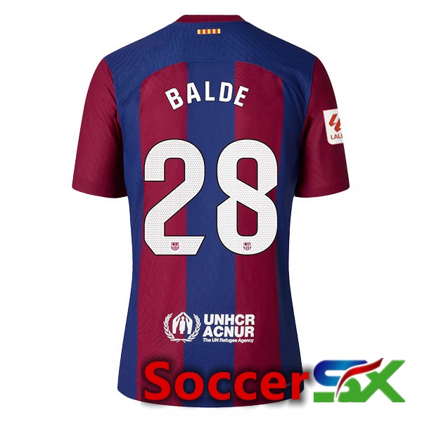 FC Barcelona (BALDE 28) Soccer Jersey Home Blue Red 2023/2024