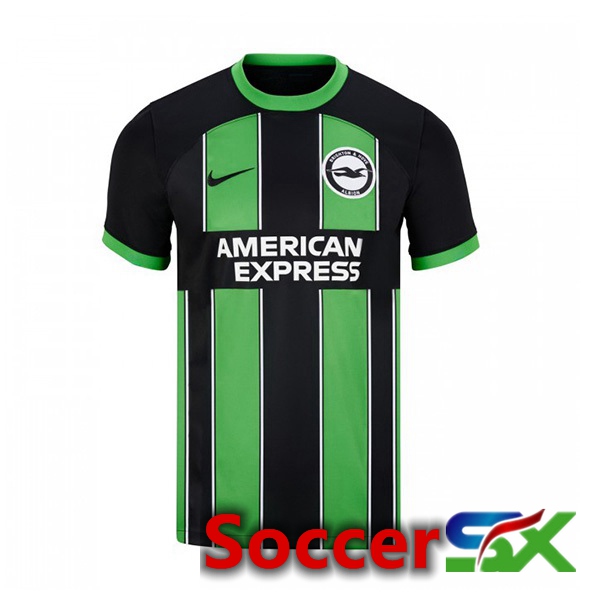 FC Brighton Soccer Jersey Away Green Black 2023/2024