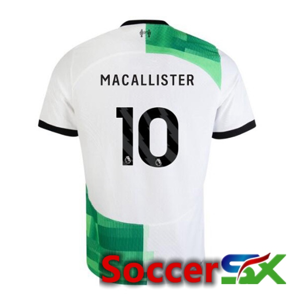 FC Liverpool (MAC ALLISTER 10) Soccer Jersey Away White Green 2023/2024