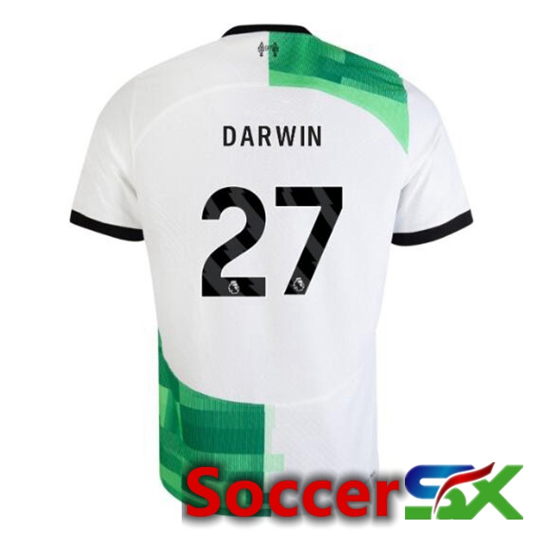 FC Liverpool (DARWIN 27) Soccer Jersey Away White Green 2023/2024