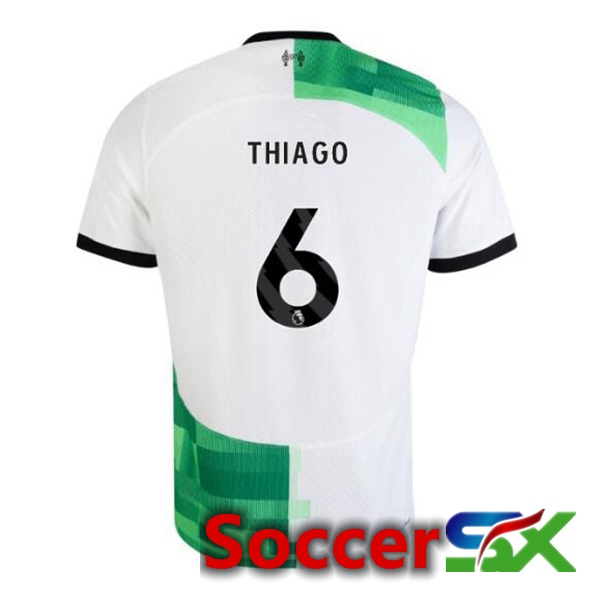 FC Liverpool (THIAGO 6) Soccer Jersey Away White Green 2023/2024