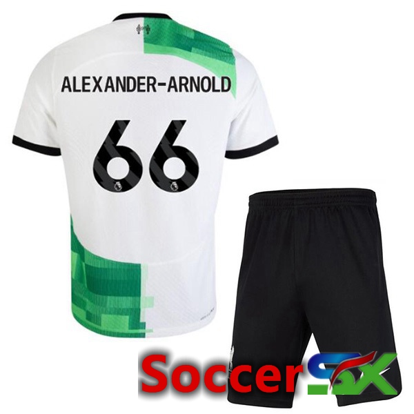 FC Liverpool (ALEXANDER-ARNOLD 66) Kids Soccer Jersey Away White Green 2023/2024