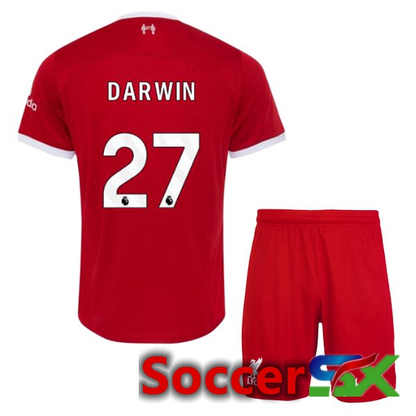 FC Liverpool (DARWIN 27) Kids Soccer Jersey Home Red 2023/2024