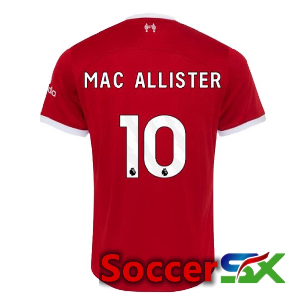 FC Liverpool (MAC ALLISTER 10) Soccer Jersey Home Red 2023/2024