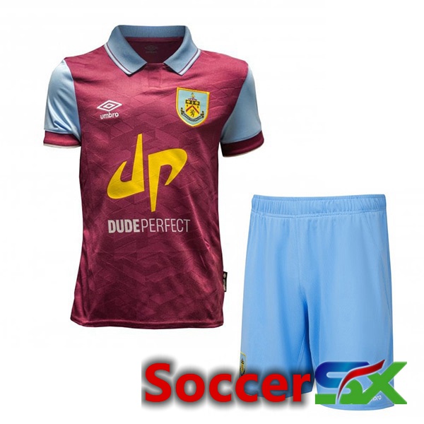 Burnley Kids Soccer Jersey Home Red 2023/2024