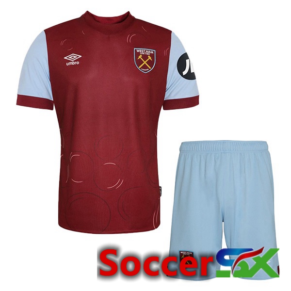 West Ham Kids Soccer Jersey Home Red 2023/2024