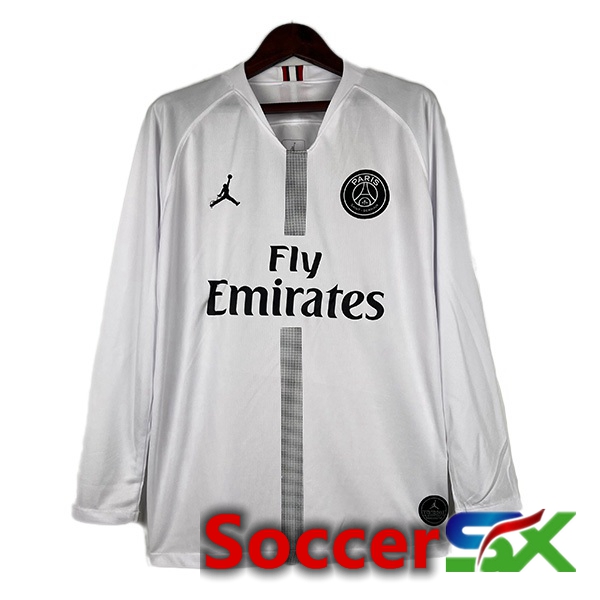 Paris PSG Retro Soccer Jersey Away Long Sleeve White 2018-2019