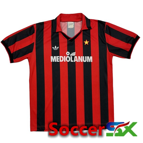 AC Milan Retro Soccer Jersey Home Red 1990-1991