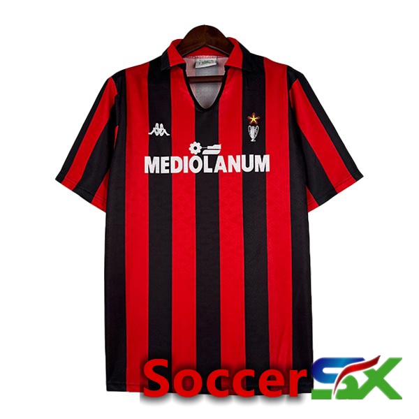 AC Milan Retro Soccer Jersey Home Red 1989-1990