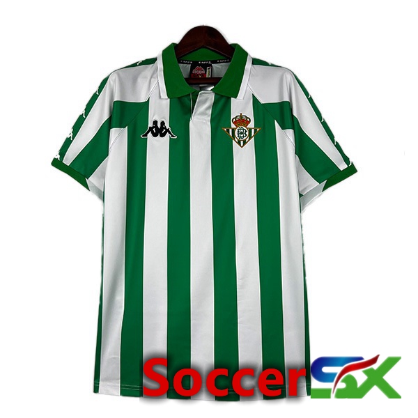 Real Betis Retro Soccer Jersey Home White Green 2000-2001