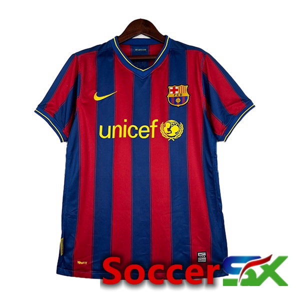 FC Barcelona Retro Soccer Jersey Home Red Blue 2009-2010