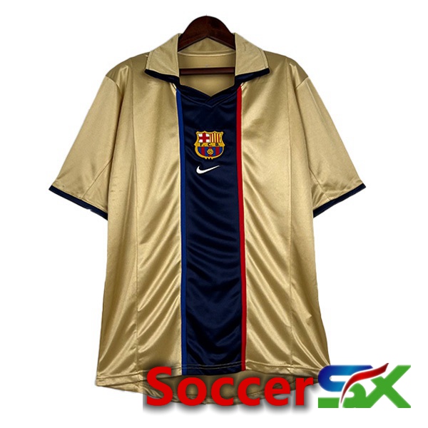 FC Barcelona Retro Soccer Jersey Away Yellow 2002-2003