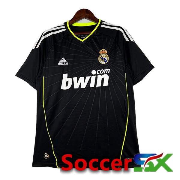Real Madrid Retro Soccer Jersey Away Black 2010-2011