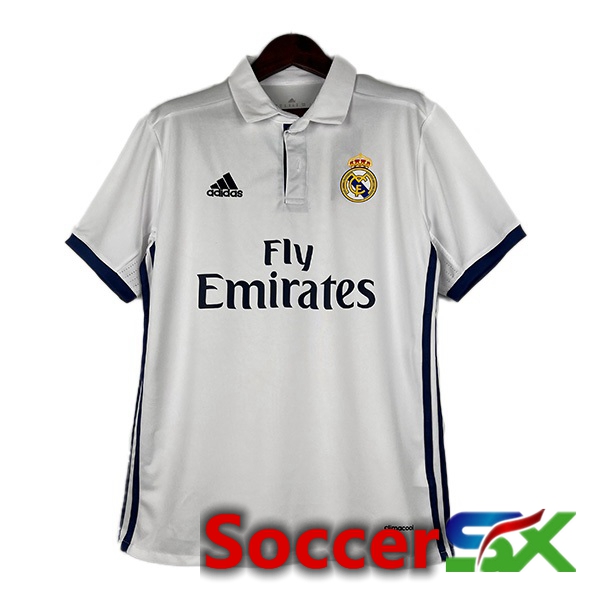 Real Madrid Retro Soccer Jersey Home White 2016-2017