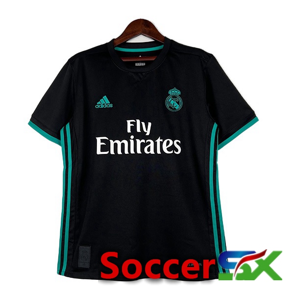 Real Madrid Retro Soccer Jersey Away Black 2017-2018