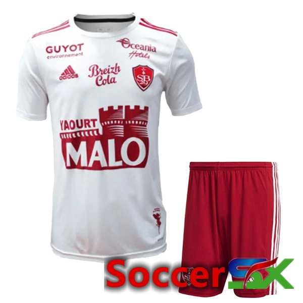 Stade Brestois Kids Away Soccer Jersey White 2023/2024