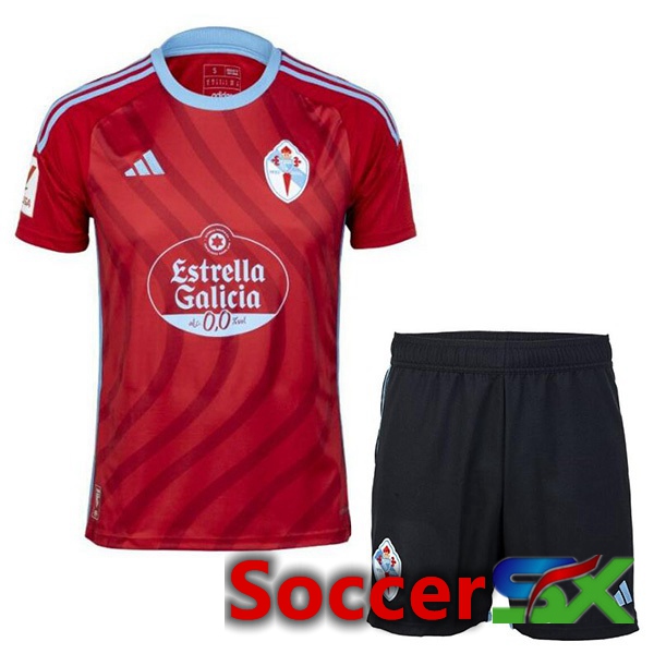 Celta Vigo Kids Away Soccer Jersey Red 2023/2024