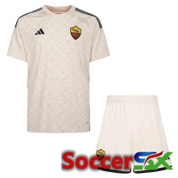 AS Roma Kids Away Soccer Jersey Yellow 2023/2024