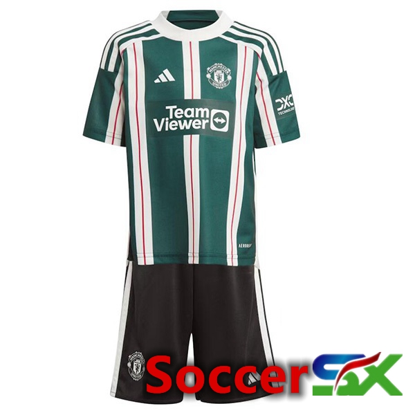 Manchester United Kids Away Soccer Jersey Green 2023/2024