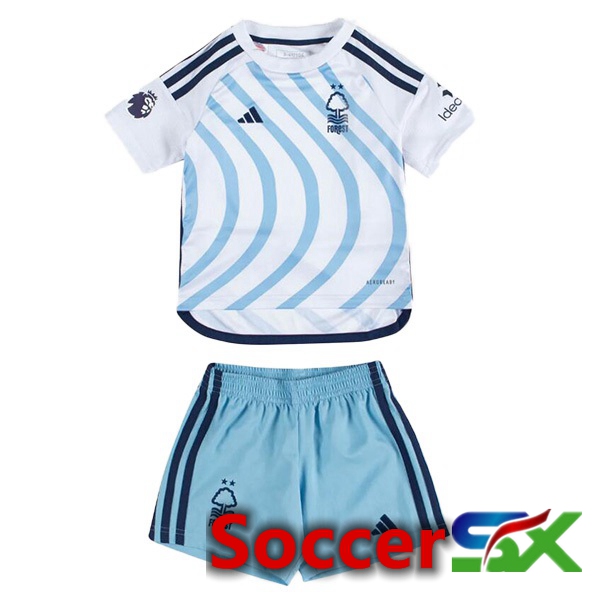 Nottingham Forest Kids Away Soccer Jersey Blue White 2023/2024