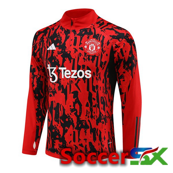 Manchester United Training Sweatshirt Red Black 2023/2024