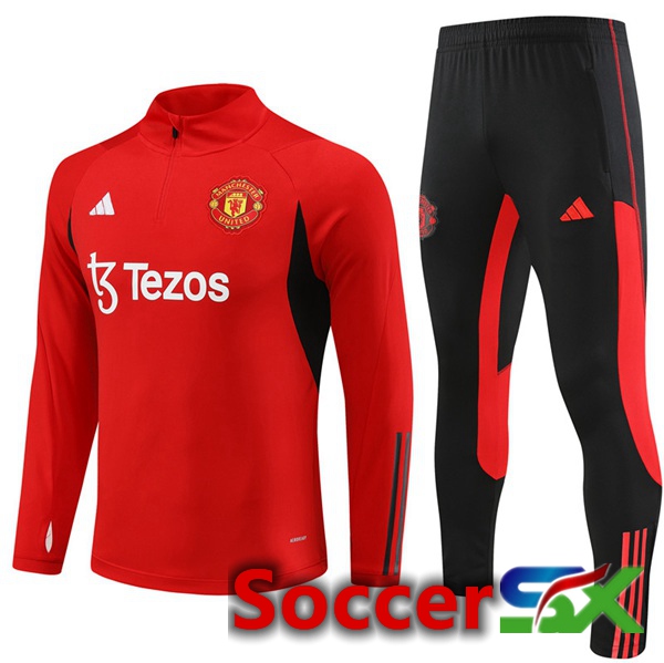 Manchester United Training Tracksuit Suit Red 2023/2024