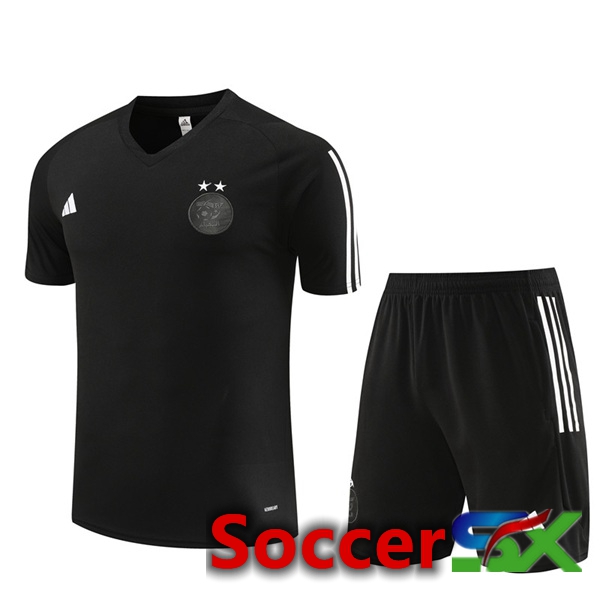 Algerie Training T Shirt + Shorts Black 2023/2024