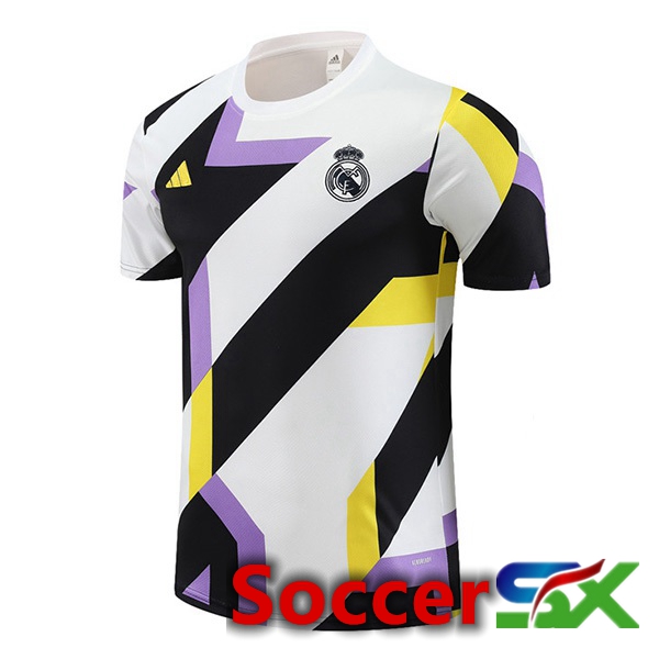 Real Madrid Training T Shirt White Black 2023/2024