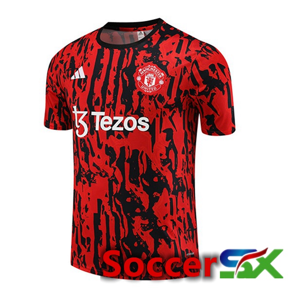 Manchester United Training T Shirt Black Red 2023/2024